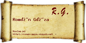 Román Géza névjegykártya