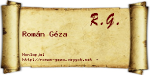 Román Géza névjegykártya